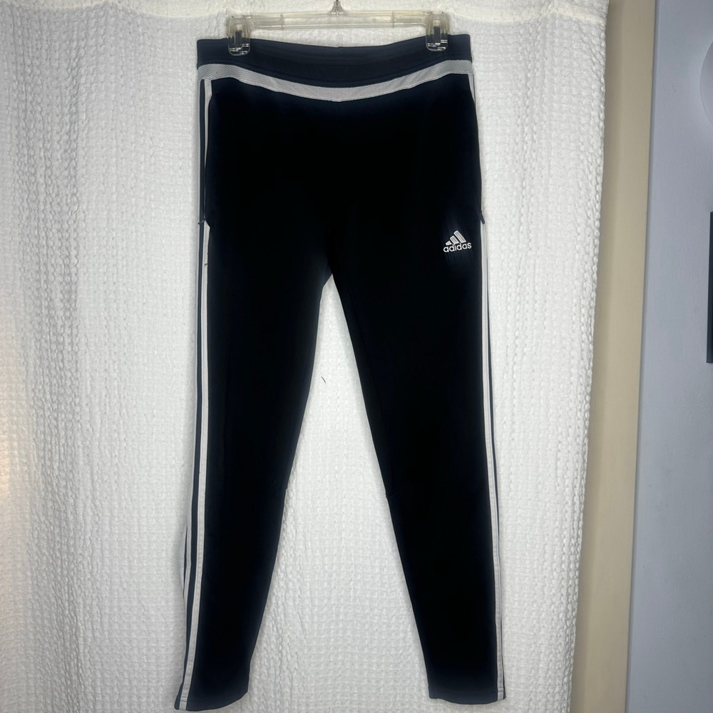 Women's Adidas Black Climacool Track Pants & Joggers M with White Stripes